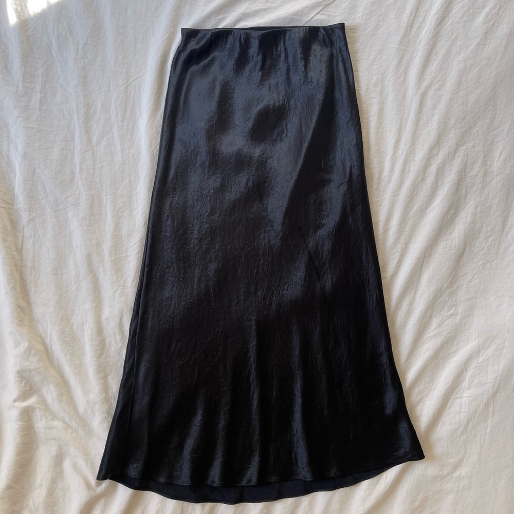 Aritzia Babaton Satin Midi Skirt with Elastic Waist